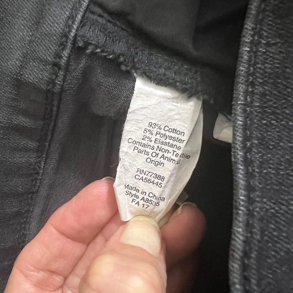 Madewell 9" High-Rise Skinny Black Raw Hem Vintage Faded Distressed Knees Sz 26 - Picture 15 of 15